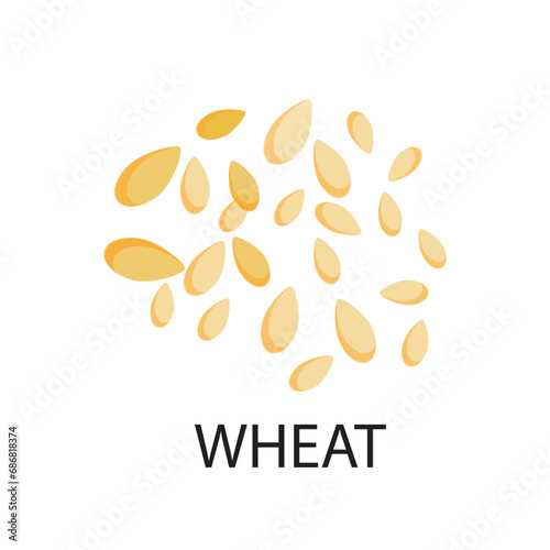 A handful of wheat. Agro culture wheat seeds icon. Cereals wheat illustration. 