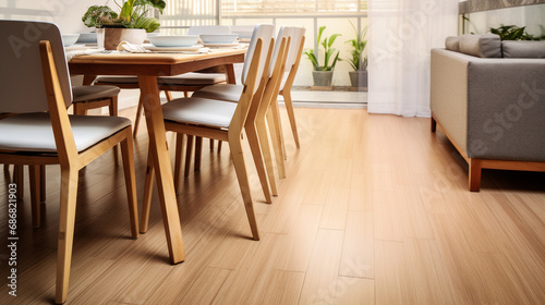 Bamboo Bliss: A close look at bamboo flooring, showcasing its sustainable and sleek surface that adds a touch of nature to interiors.