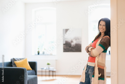 Fototapeta Naklejka Na Ścianę i Meble -  Portrait of happy woman at home