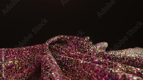 A vortex of dazzling sequins fabric sparkles with vivid colors, creating an entrancing visual for 3D illustration © flashmovie