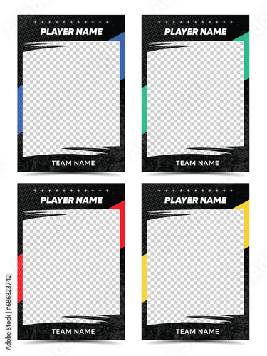 Sport player trading card frame border template design