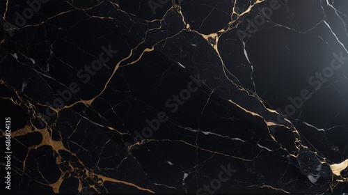 Exquisite black background with a detailed marble texture. Generative AI.
