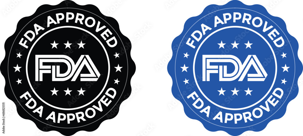 FDA Approved (Food and Drug Administration) icon, symbol, label, badge, logo, seal