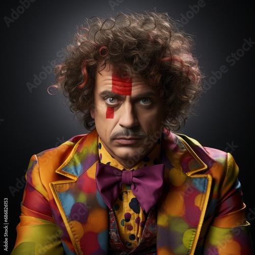 Portrait of a serious clown