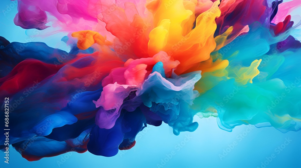 abstract background of acrylic paint mixing in water. Colorful abstract background