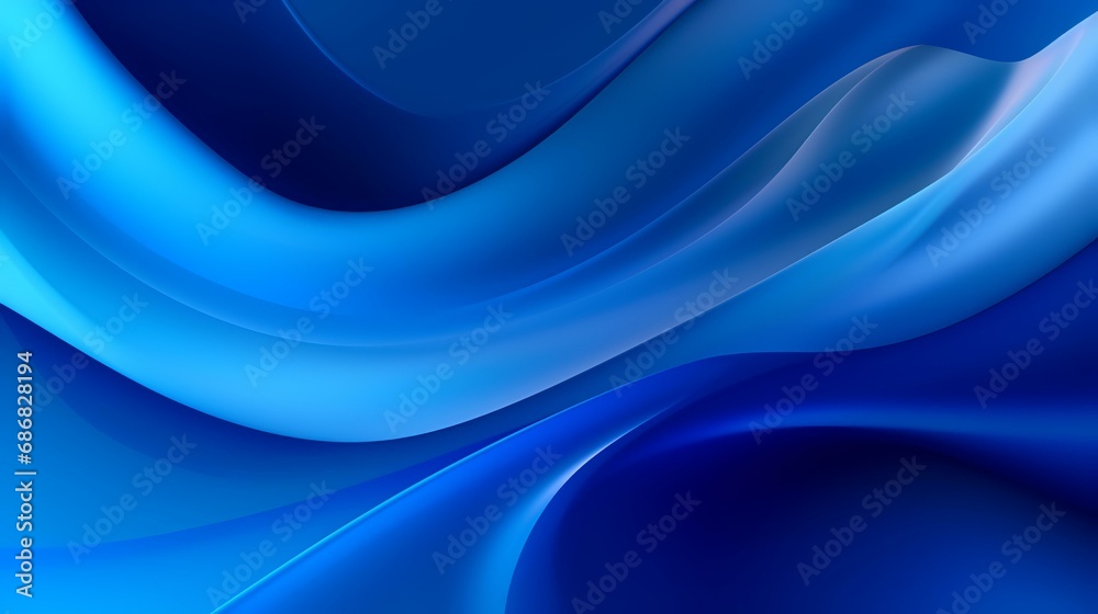 Obraz premium abstract blue background with smooth lines in it, 3d render