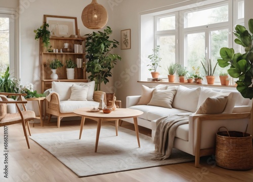 Modern scandinavian living room design Generative Ai © Dmitry