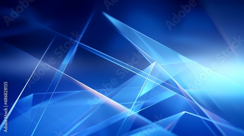 abstract blue background with glowing lines and triangles. 3d rendering