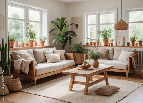 Modern scandinavian living room design Generative Ai  © Dmitry