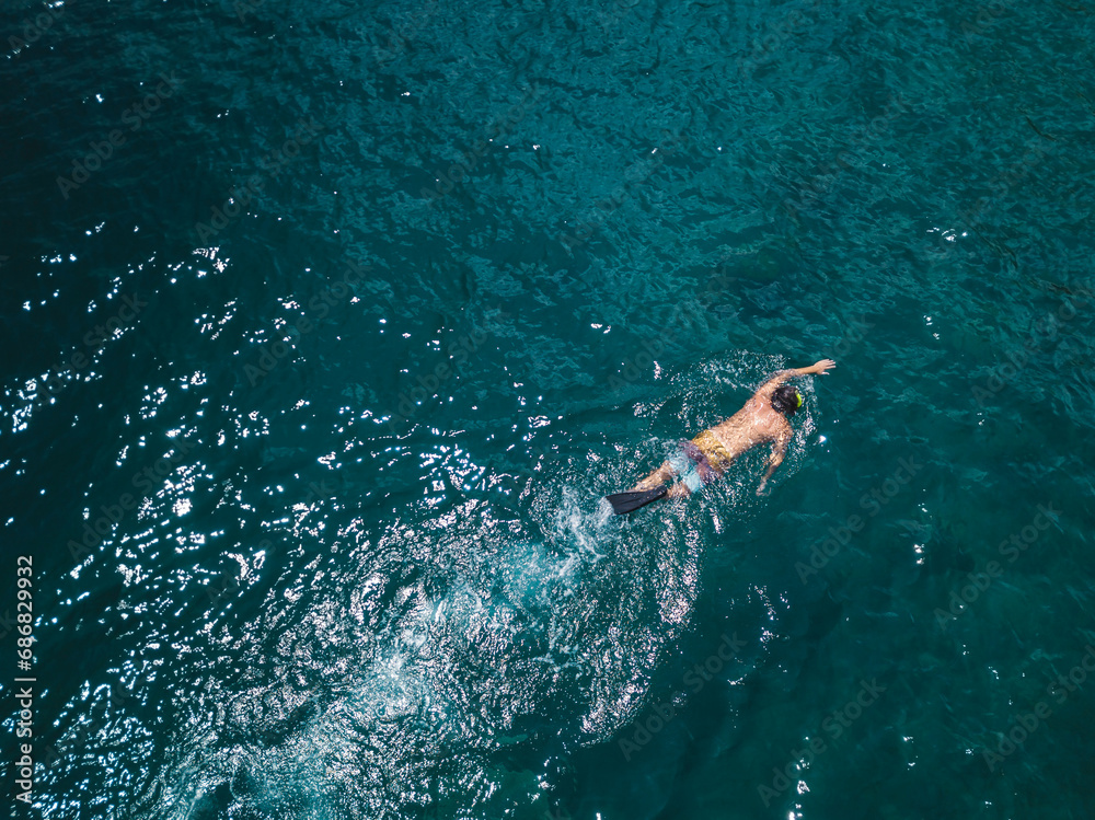 Man snorkeling in ocean