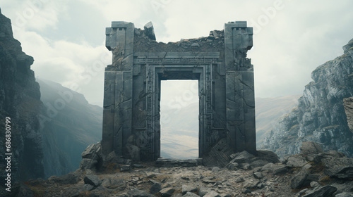 The gate is located on the highest peak. It's an interesting and specific pose. It is a place where a gate has been clearly and clearly established on the mountain top. It creates an impression.