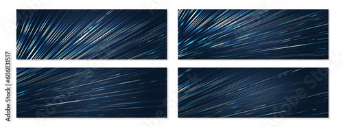 Space light backgound vector set. Speed wallpaper for web page, motion graphic, cosmos illustration. Sunburst backdrop. Circular line colorful motion pattern. 10 eps