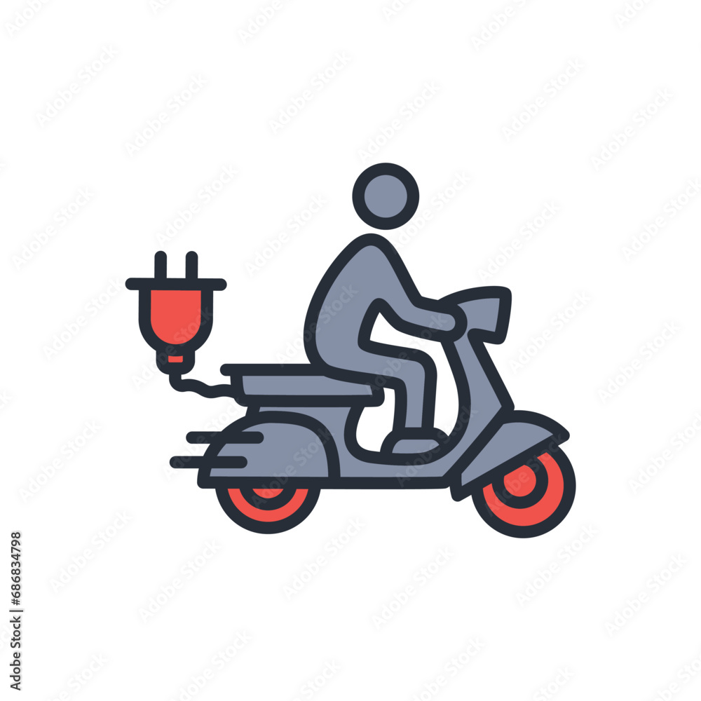 electric scooter icon. vector.Editable stroke.linear style sign for use web design,logo.Symbol illustration. electric scooter icon. vector.Editable stroke.linear style sign for use web design,logo.Symbol illustration.