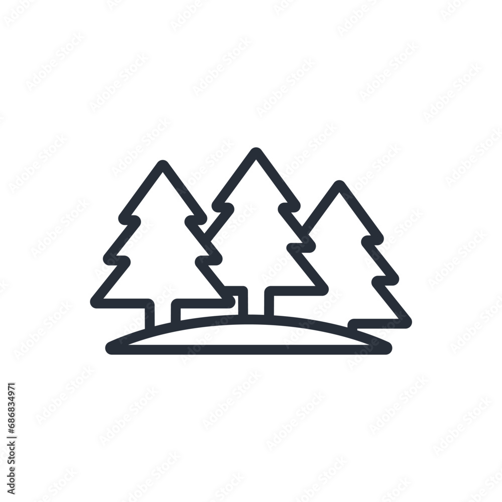 forest icon. vector.Editable stroke.linear style sign for use web design,logo.Symbol illustration.