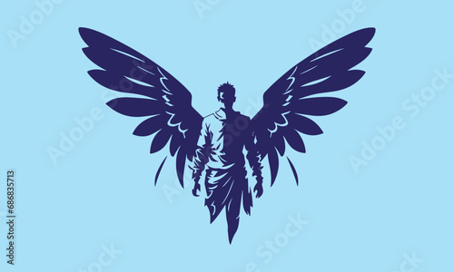 a man angel with wings logo