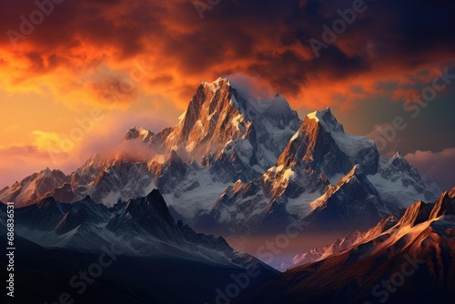 Majestic Mountain Range at Sunrise © furyon