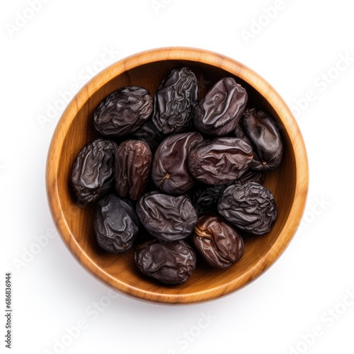 A Bowl of Dried Prunes Isol...
