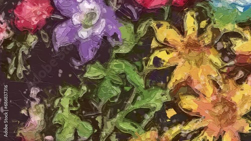 Wallpaper Mural Oil painting and various flowers, roses, peonies, beautiful wedding illustrations Torontodigital.ca