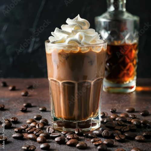 Coffee with Whiskey and Whipped Cream
