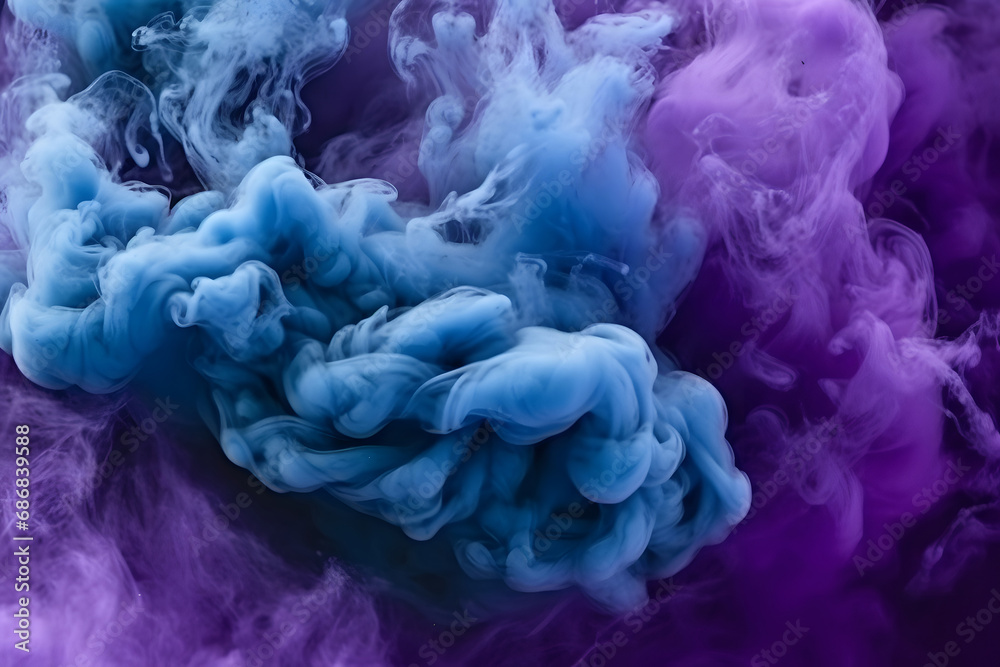 blue smoke background. 