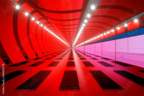 Fototapeta Naklejka Na Ścianę i Meble -  3D Rendered Illustration, visualisation of a science fiction spaceship, gangway