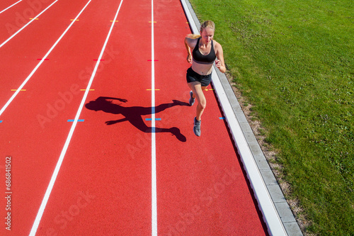 Athletic sports, female sprinter photo