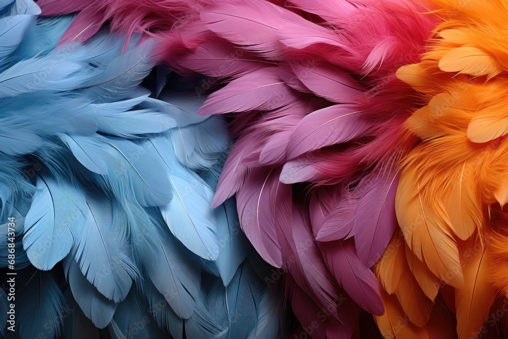 Large Bird Feathers: Multi-Color Background Texture Large Bird Feathers: Multi-Color Background Texture