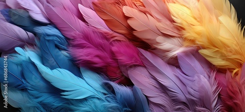 Colorful Feather Mosaic Decoration: Colorful Texture