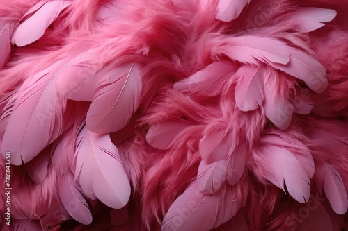 A dazzling backdrop of pink bird feathers is an inspiration for creativity.