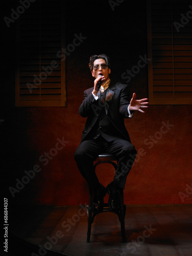 Man Singing on Stage photo