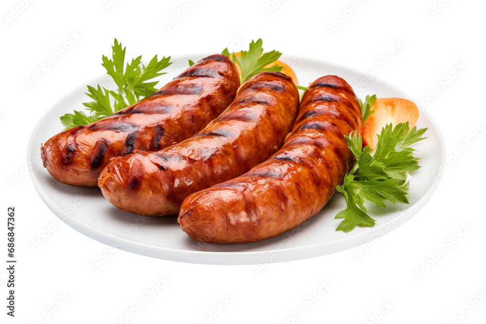 grilled sausage with vegetables food sausage  meat, meal grilled, dinner, sausages, isolated barbecue 