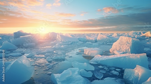 sunrise over the iceberg