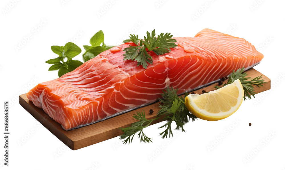 Salmon fillets. Red fish. Seafood.