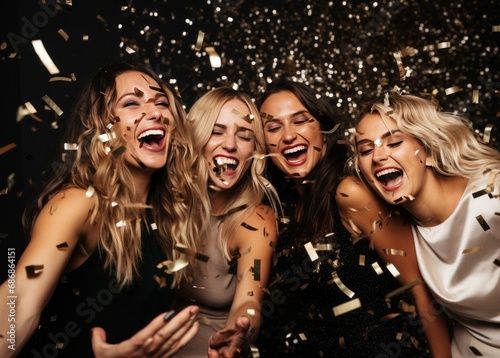 friends throwing confetti on party ideas,