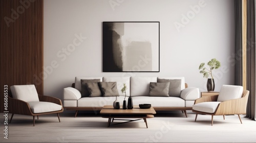 modern minimalistic living room  images  mock up on the wall