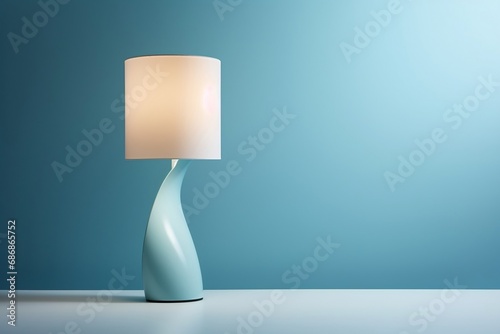 Designer table lamp, sleek curves of a modern stylish lamp, lamp design idea photo