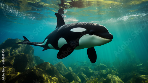 Orca Whale in the Ocean © carlos Restrepo