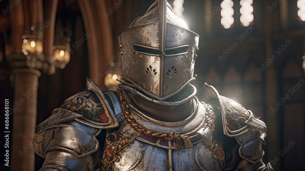 Naklejka premium Knight in castle