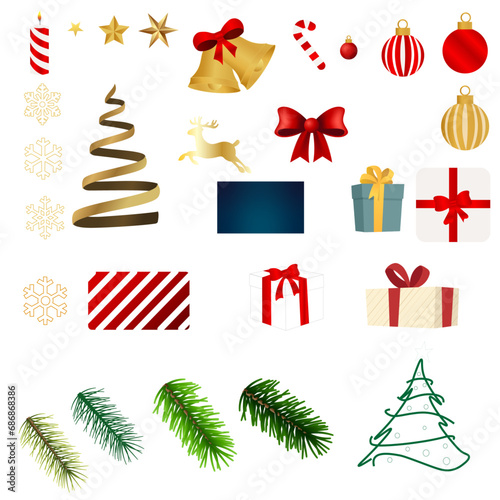  christmas decoration elements set