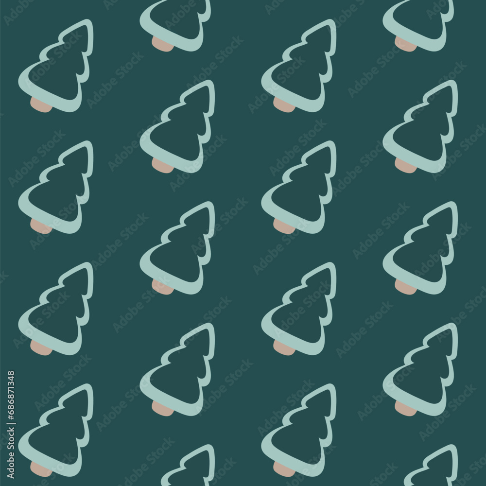 Christmas tree simple flat seamless pattern. It's suitable for printing on new year wrapping paper, textile, for website design. Hand drawn illustration, pure lines. Christmas tree simple flat seamless pattern. It's suitable for printing on new year wrapping paper, textile, for website design. Hand drawn illustration, pure lines.