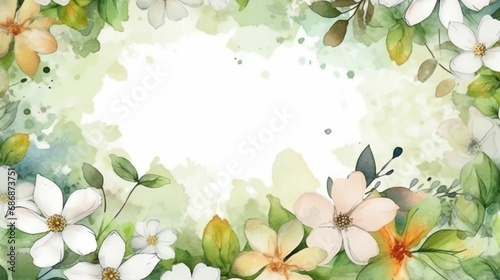 Watercolor flower white background