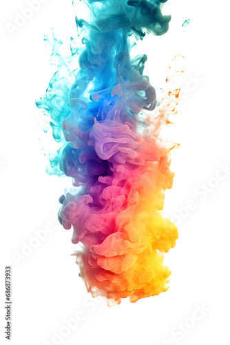 Colorful smoke flame explosion