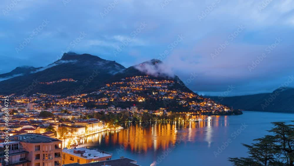 Lugano, Switzerland on Lake Lugano