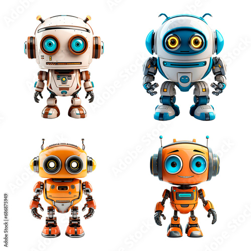 set of cartoon robots 2