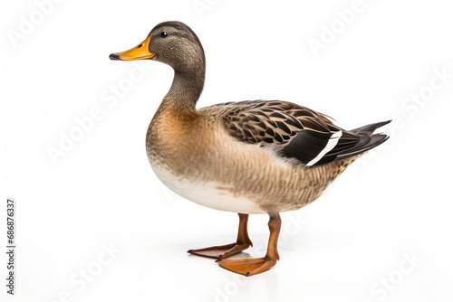 A single duck isolated on white background