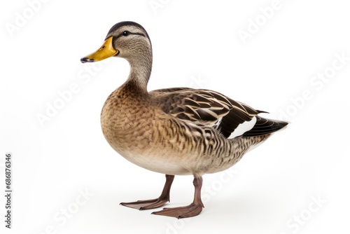 A single duck isolated on white background