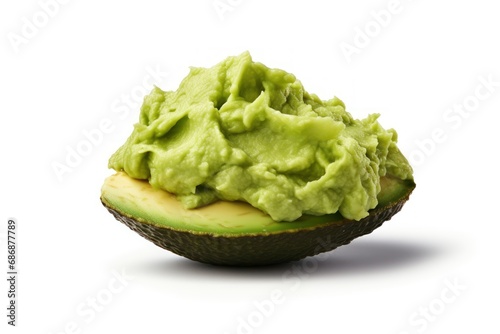 A single guacamole isolated on white background