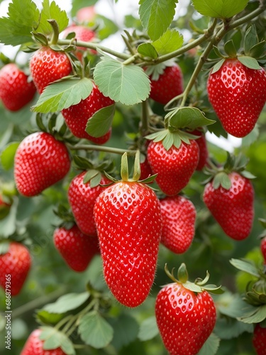 strawberry fruit, ripe juicy strawberries