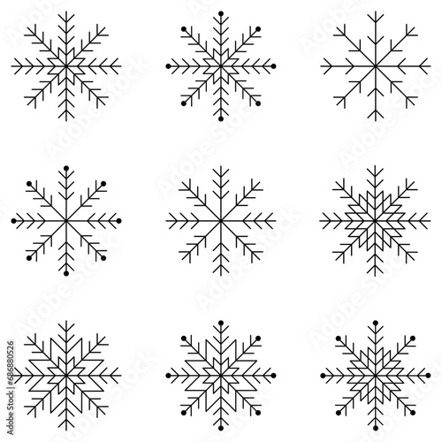 Set of snowflakes