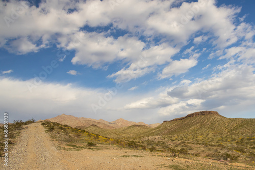 Gravel road through the desert